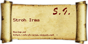 Stroh Irma névjegykártya