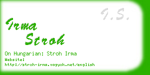 irma stroh business card